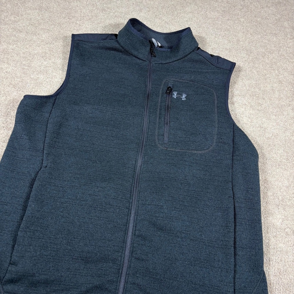 Under Armour Storm Specialist Sweater Fleece Vest Mens XXL Gray Full Zip 0856